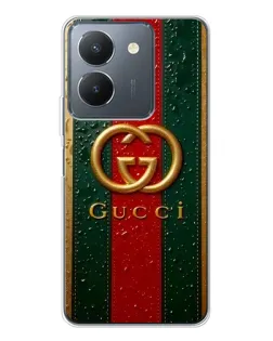 Чехол для Vivo S30 с картинкой «Gucci — фирменная полоса и золото»