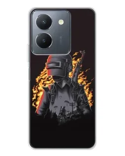 Чехол для Vivo S30 с картинкой «PUBG — огненный силуэт»