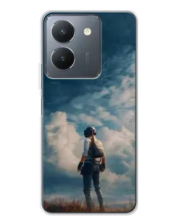 Чехол для Vivo S30 с картинкой «Герой PUBG на скале»