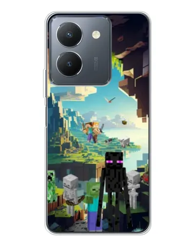 Чехол для Vivo S30 с картинкой «Эндермен в лесу»