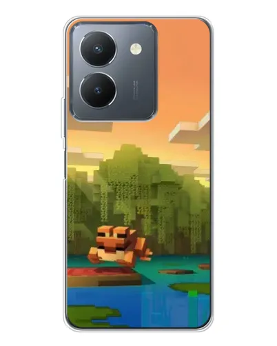 Чехол для Vivo S30 с картинкой «Майнкрафт закат солнца»