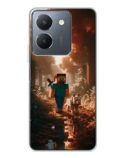 Чехол для Vivo S30 с картинкой «Стив в лесу»