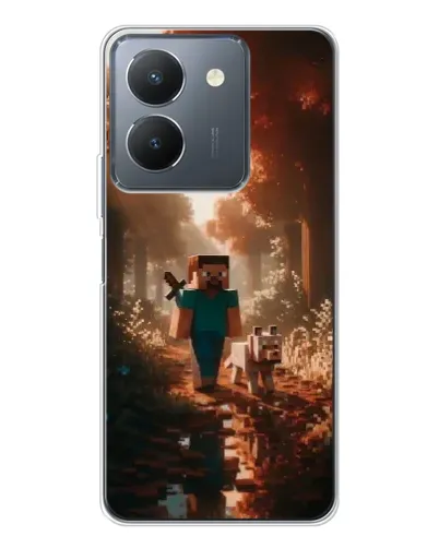 Чехол для Vivo S30 с картинкой «Стив в лесу»