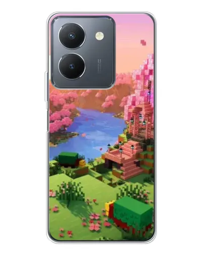 Чехол для Vivo S30 с картинкой «Розовое дерево Minecraft»