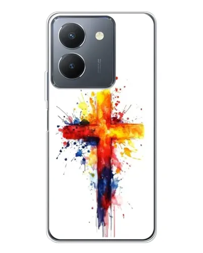 Чехол для Vivo S30 с картинкой «Акварельный крест»