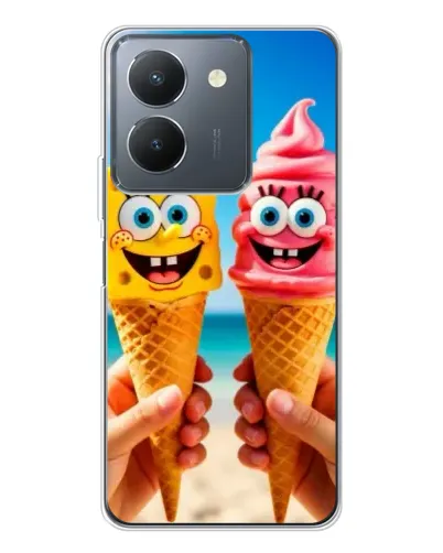 Чехол для Vivo S30 с картинкой «Спанч Боб мороженое»