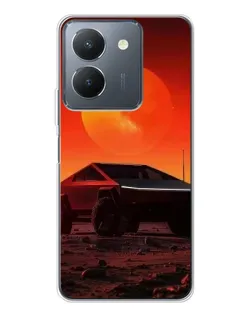 Чехол для Vivo S30 с картинкой «Cybertruck на Марсе»