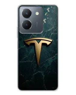 Чехол для Vivo S30 с картинкой «Мраморная Tesla Gold»