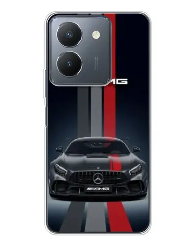 Чехол для Vivo S30 с картинкой «Mercedes — белый карбон»