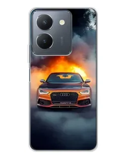 Чехол для Vivo S30 с картинкой «Audi в огненном дыму»