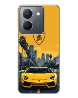 Чехол для Vivo S30 с картинкой «Желтый Lamborghini город»