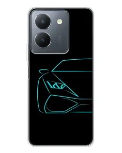 Чехол для Vivo S30 с картинкой «Голубой силуэт Lamborghini»