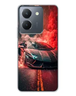 Чехол для Vivo S30 с картинкой «Lamborghini красный дым»