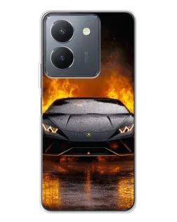 Чехол для Vivo S30 с картинкой «Lamborghini в огне»