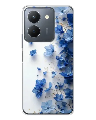 Чехол для Vivo S30 с картинкой «Голубой цветочный каскад»