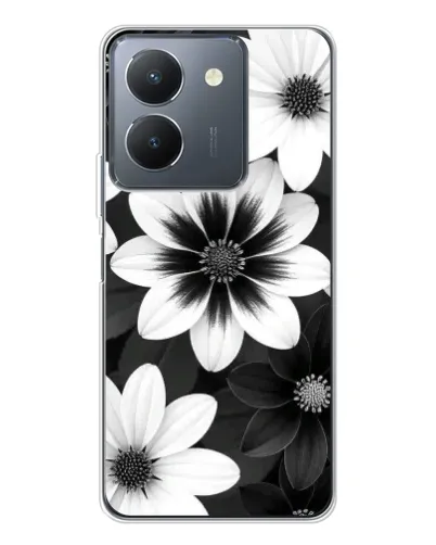 Чехол для Vivo S30 с картинкой «Монохромные астры»