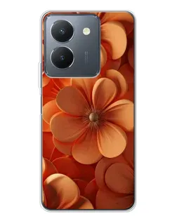 Чехол для Vivo S30 с картинкой «Оранжевый макро цветок»
