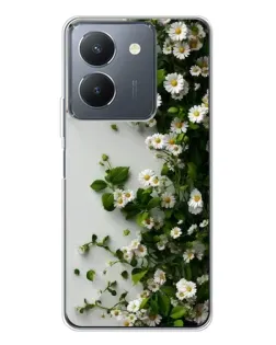 Чехол для Vivo S30 с картинкой «Ветка мелких белых цветов»