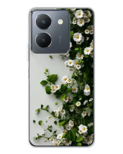 Чехол для Vivo S30 с картинкой «Ветка мелких белых цветов»