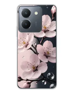 Чехол для Vivo S30 с картинкой «Нежная сакура и капли»
