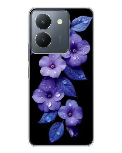 Чехол для Vivo S30 с картинкой «Фиолетовые цветы с росою»