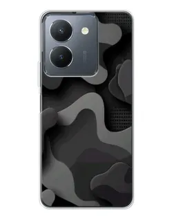 Чехол для Vivo S30 с картинкой «Темный абстрактный камуфляж»