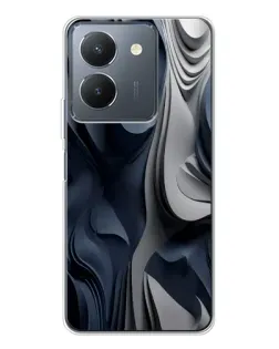 Чехол для Vivo S30 с картинкой «Объемные синие складки»