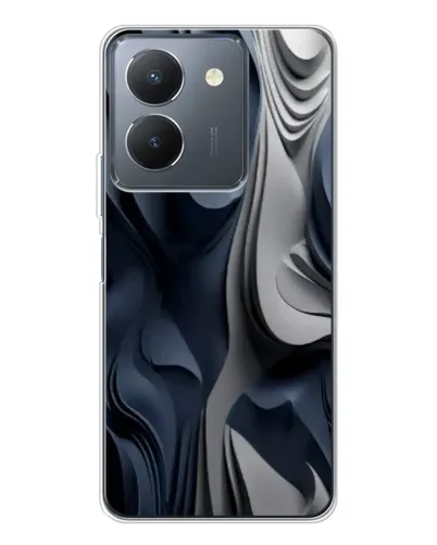 Чехол для Vivo S30 с картинкой «Объемные синие складки»