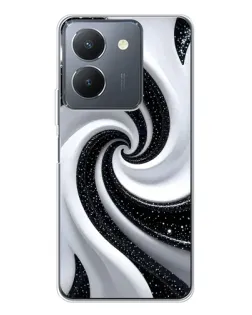 Чехол для Vivo S30 с картинкой «Черно-белая спираль»