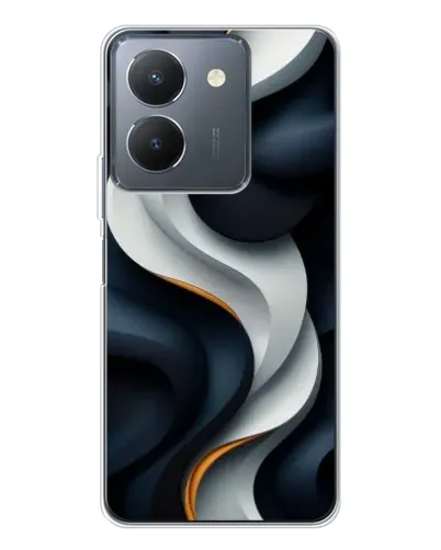 Чехол для Vivo S30 с картинкой «Объемные черно-белые ленты»