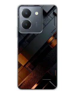 Чехол для Vivo S30 с картинкой «Черные геометрические блоки»