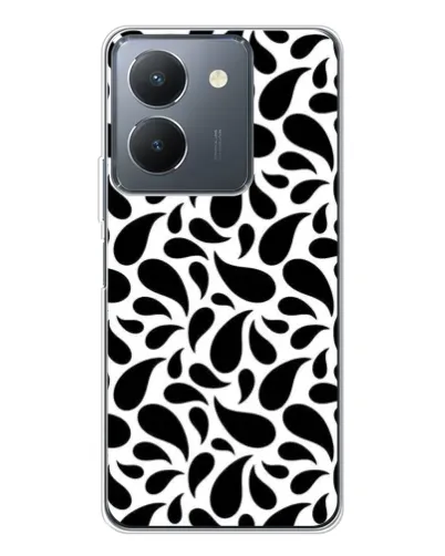 Чехол для Vivo S30 с картинкой «Контрастные черные капли»