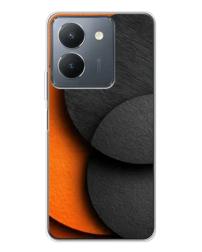 Чехол для Vivo S30 с картинкой «Геометрия оранжевых кругов»