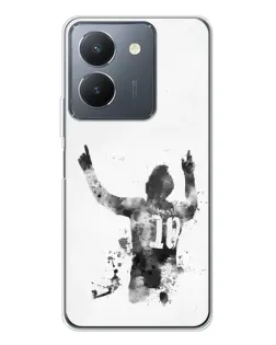 Чохол для Vivo S30 з картинкою «Чорно-білий силует Мессі»