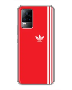 Чехол для Vivo S9 с картинкой «Красный минимализм Adidas»
