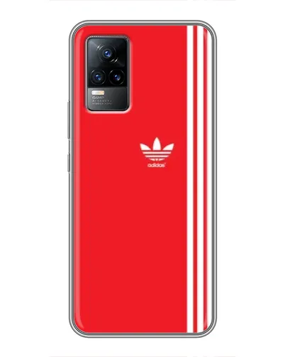 Чехол для Vivo S9 с картинкой «Красный минимализм Adidas»