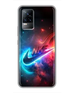 Чехол для Vivo S9 с картинкой «Огненный логотип Nike»