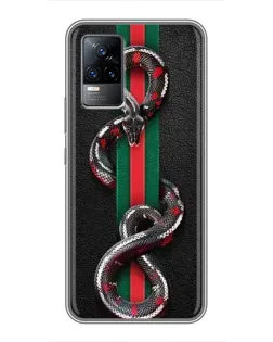 Чехол для Vivo S9 с картинкой «Gucci — змея на полосе»