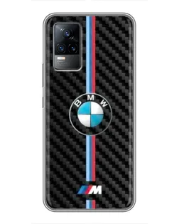 Чехол для Vivo S9 с картинкой «Эмблема BMW и карбон»