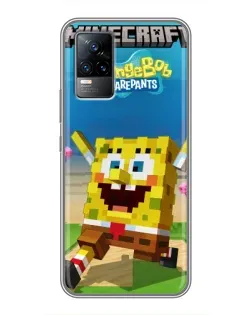 Чохол для Vivo S9 з картинкою «Губка Боб Minecraft»