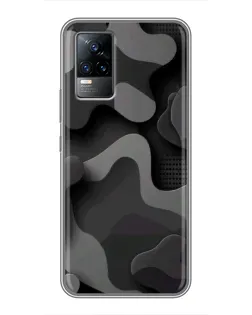 Чехол для Vivo S9 с картинкой «Темный абстрактный камуфляж»