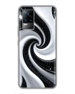 Чехол для Vivo S9 с картинкой «Черно-белая спираль»