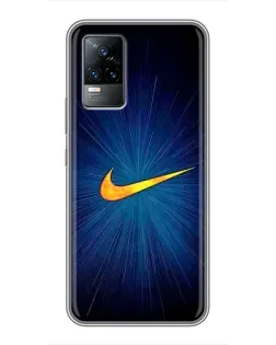 Чохол для Vivo S9e з картинкою «Синій пульс Nike» Чохол для Vivo S9e з картинкою «Синій пульс Nike»