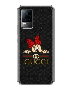 Чехол для Vivo S9e с картинкой «Минни Маус Gucci — черный»