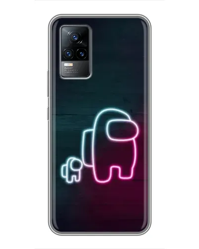 Чехол для Vivo S9e с картинкой «Among Us неон-арт»