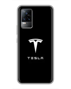 Чехол для Vivo S9e с картинкой «Tesla White Logo»