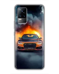 Чехол для Vivo S9e с картинкой «Audi в огненном дыму»