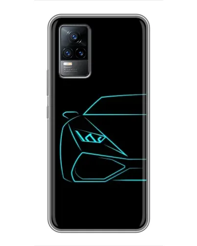 Чехол для Vivo S9e с картинкой «Голубой силуэт Lamborghini»