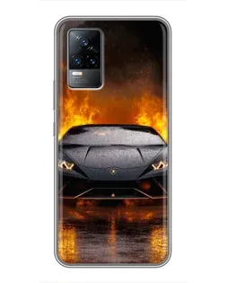 Чехол для Vivo S9e с картинкой «Lamborghini в огне»