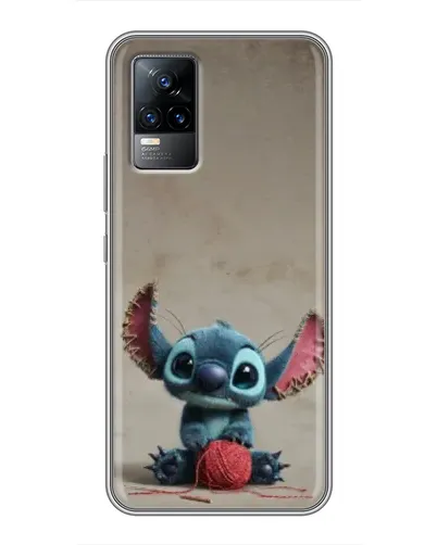 Чехол для Vivo S9e с картинкой «Стич на коричневом фоне»